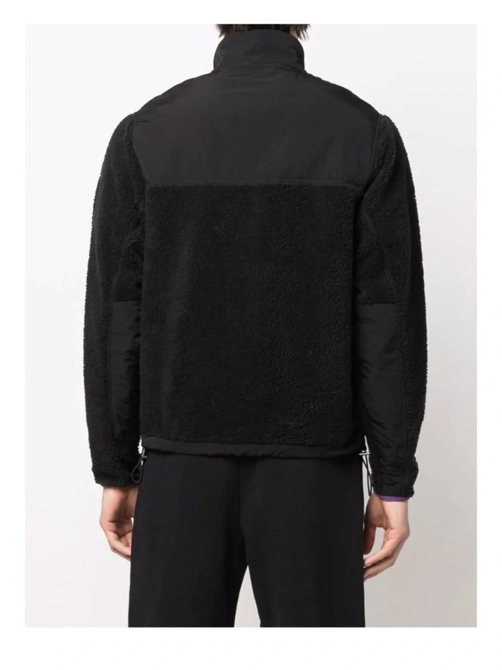 AMI Paris Black Reversible-style Fleece Jacket with Purple Trim - Picture 5 of 5